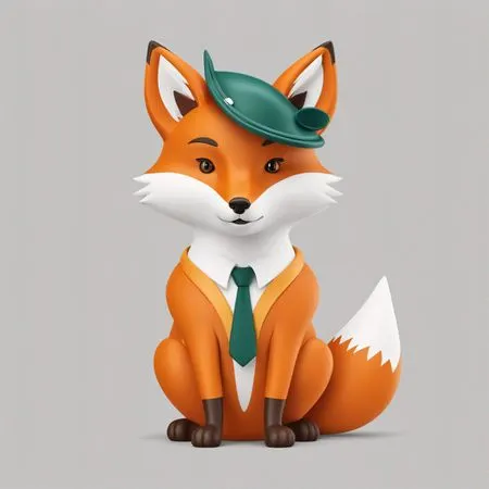 Fox In Stylish Attire  AI Image