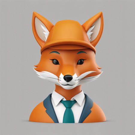 Fox Wearing Business Attire  AI Image