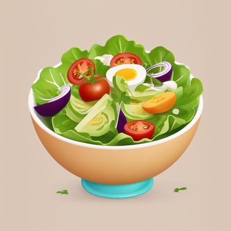 Fresh Salad Bowl With Various Vegetables And Boiled Egg  AI Image