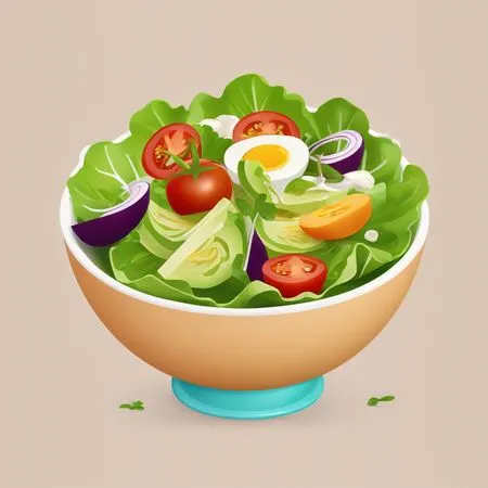 Fresh Salad Bowl With Various Vegetables And Boiled Egg  AI Image