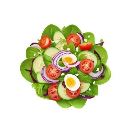 Fresh Vegetable Salad With Boiled Egg  AI Image
