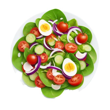 Fresh Vegetable Salad With Eggs  AI Image