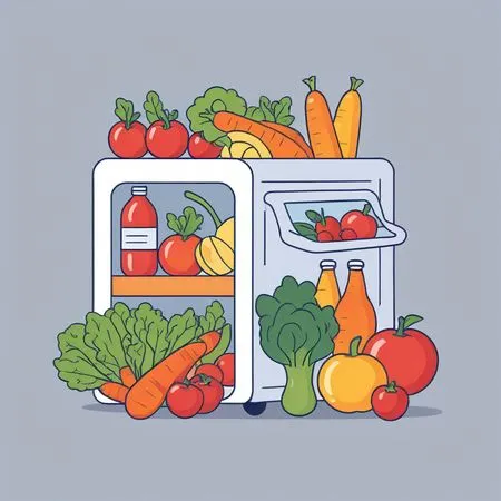 과일과 채소로 가득 찬 냉장고  AI 이미지