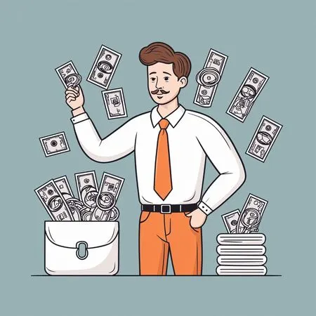 Geschäftsmann mit Geld  KI-Bild