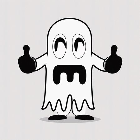 Ghost Giving Thumbs Up  AI Image