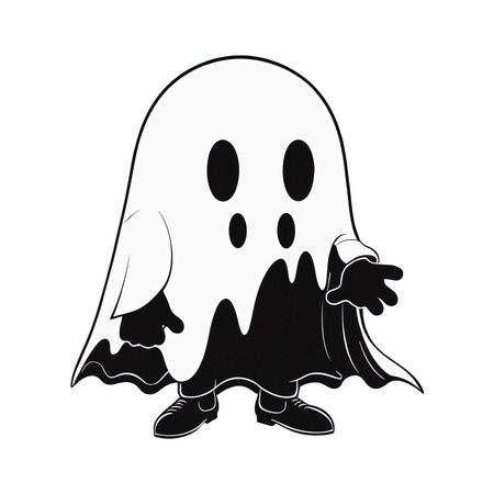 Ghost Wearing A Sheet For Halloween  AI Image