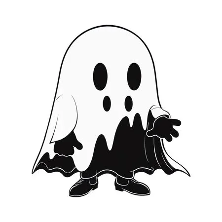 Ghost Wearing A Sheet For Halloween  AI Image