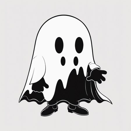 Ghost Wearing A Sheet For Halloween  AI Image