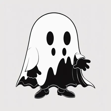 Ghost Wearing A Sheet For Halloween  AI Image