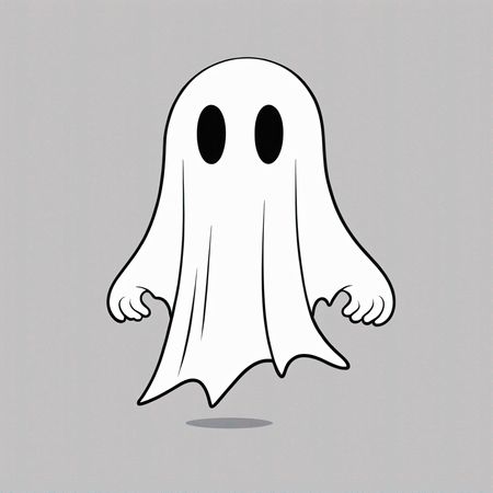 Ghost With A Sheet And Dark Eyes  AI Image