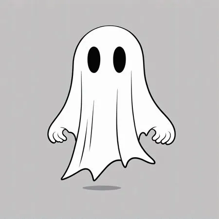 Ghost With A Sheet And Dark Eyes  AI Image