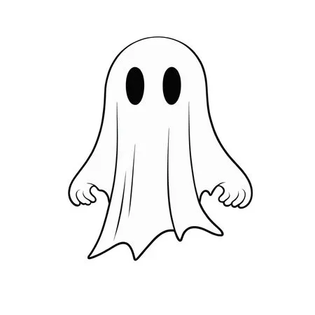 Ghost With A Sheet And Dark Eyes  AI Image