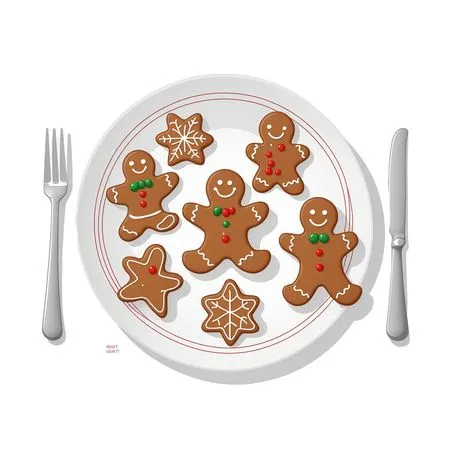 Gingerbread Cookies On A Plate  AI Image