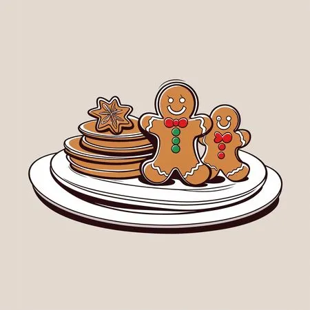 Gingerbread Cookies On A Plate  AI Image