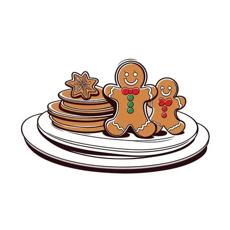 Gingerbread Cookies On A Plate  AI Image