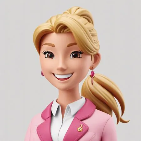 Girl Character With A Friendly Smile  AI Image