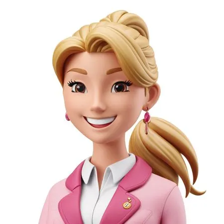 Girl Character With A Friendly Smile  AI Image