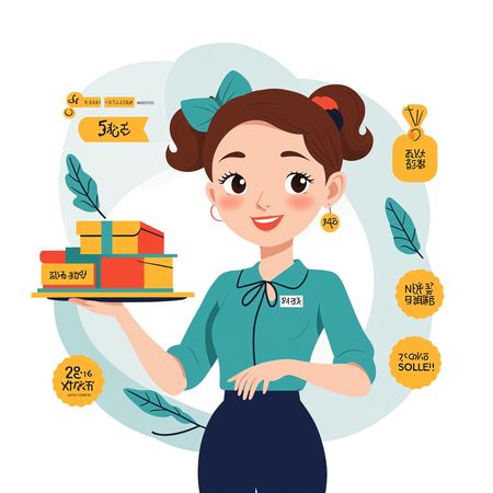 Girl holding a stack of books and a gift  AI Image