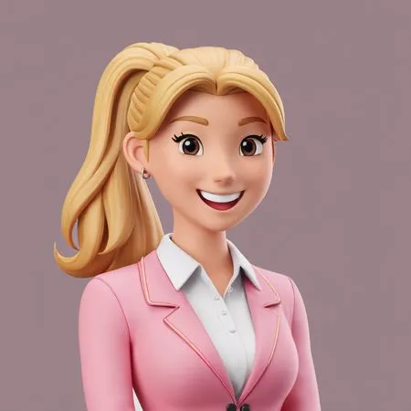 Girl With Blonde Hair In Professional Attire  AI Image