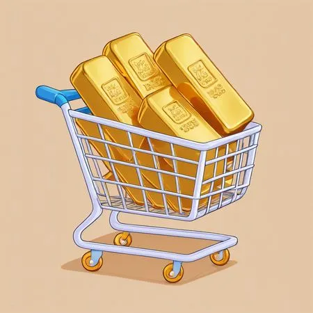 Gold Bars In Shopping Cart  AI Image