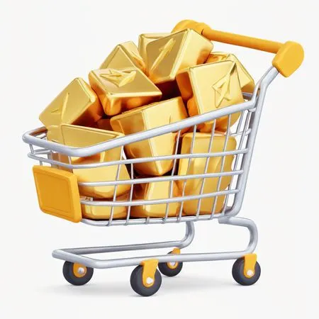 Gold Bars in Shopping Cart  AI Image
