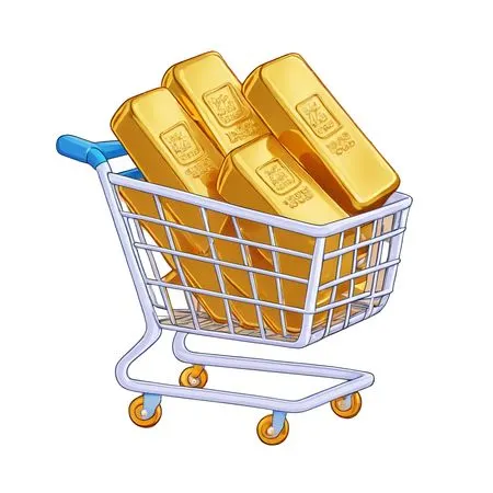 Gold Bars In Shopping Cart  AI Image