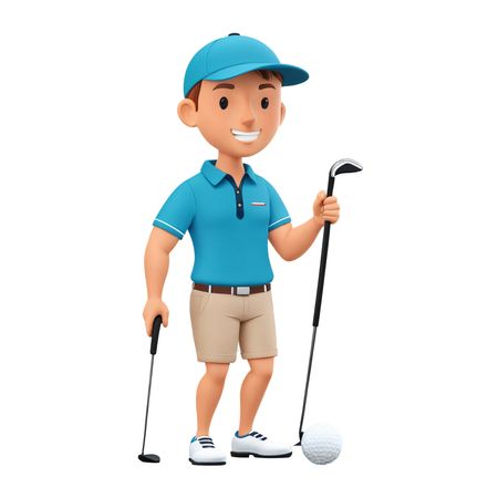 Golfer Holding Clubs And A Golf Ball  AI Image