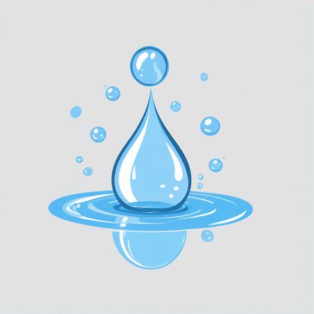 Goutte d'eau créant une éclaboussure  AI Image