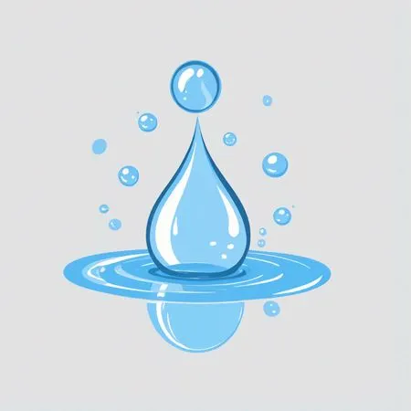 Goutte d'eau créant une éclaboussure  AI Image
