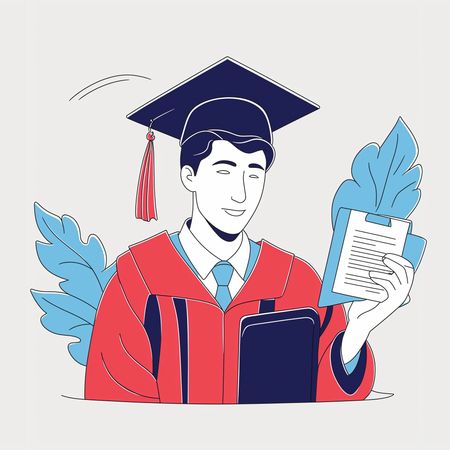 Graduate Boy Holding A Diploma  AI Image