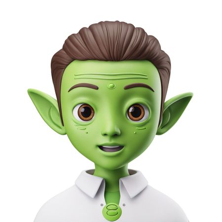 Green Alien with Skin And Elf Ears  AI Image