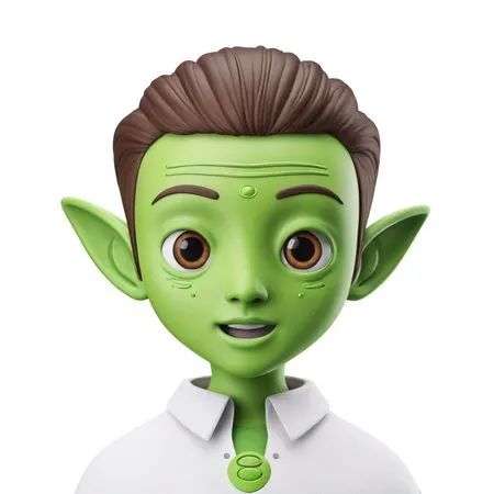 Green Alien with Skin And Elf Ears  AI Image