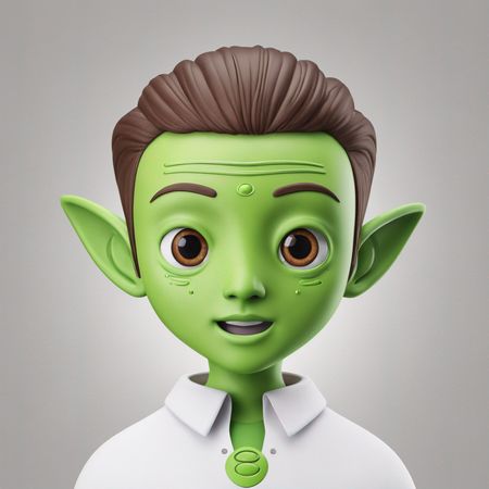 Green Alien with Skin And Elf Ears  AI Image