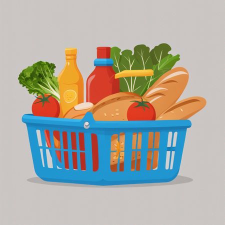 Groceries Basket  AI Image