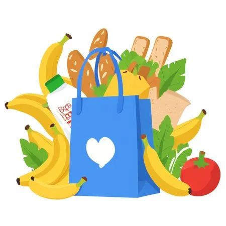 Grocery Bag With Fresh Produce  AI Image