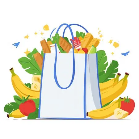 Grocery Bag With Various Food Items  AI Image