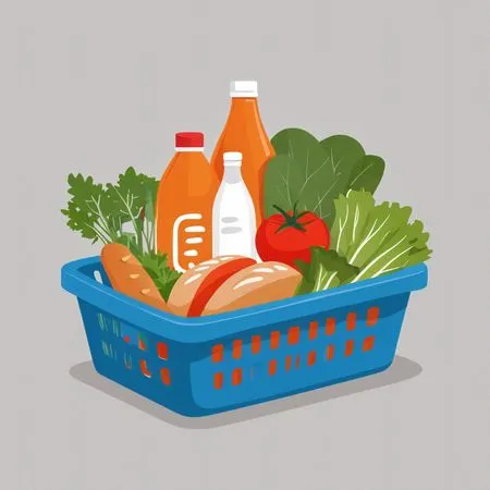 Grocery Basket With Food Items  AI Image
