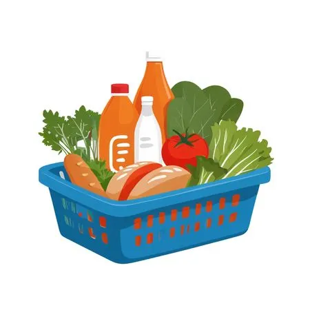 Grocery Basket With Food Items  AI Image