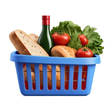 Grocery Basket With Wine  AI Image