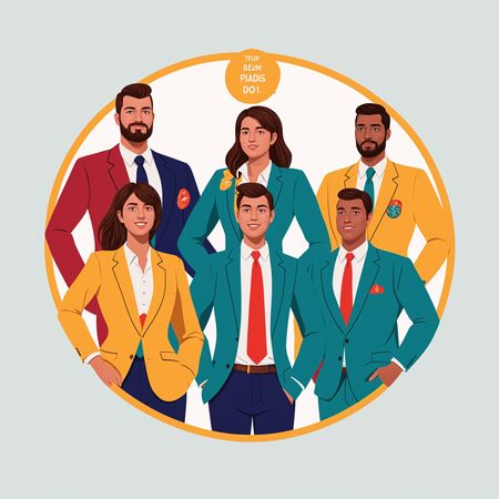 Group portrait featuring a diverse team  AI Image