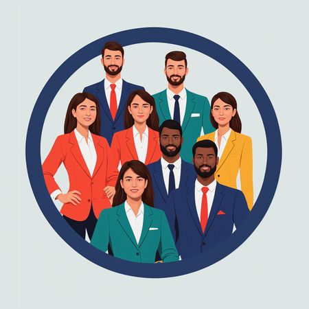 Groupe diversifié de professionnels  AI Image