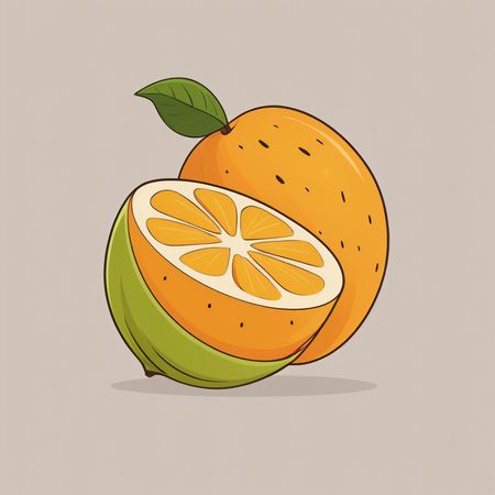 Halved Orange  AI Image