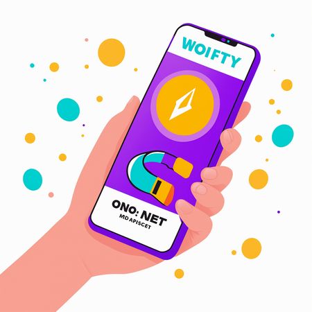 アプリを表示したスマートフォンを持つ手  AI画像