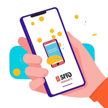 Hand Holding A Smartphone With Digital Interface  AI Image