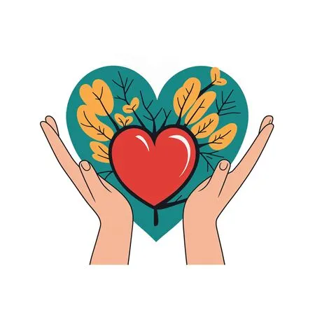 Hands Holding A Heart With Leaves Symbolizing Love for Nature  AI Image