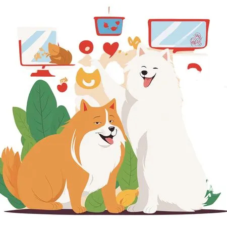 Happy Dogs Enjoying Nature  AI Image