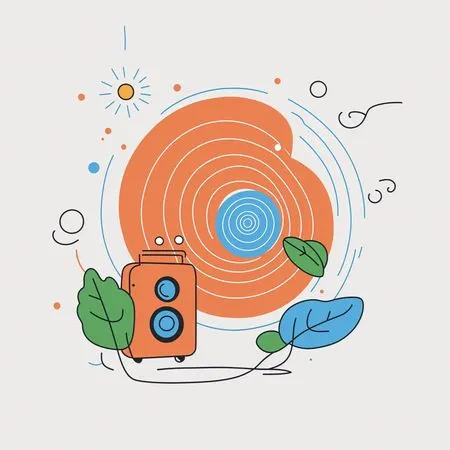 Haut-parleur émettant des ondes sonores  AI Image