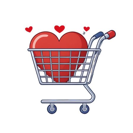 Heart In Shopping Cart  AI Image
