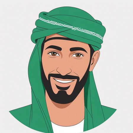 Hombre sonriente con atuendo tradicional  Imagen AI