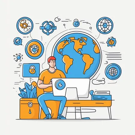 Hombre trabajando en línea  AI Image